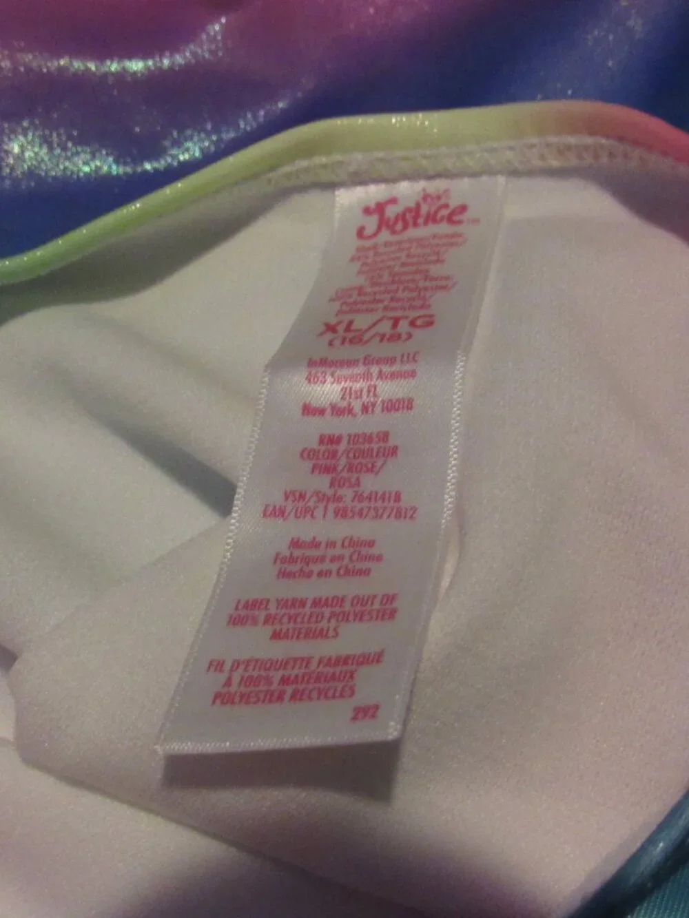 Justice Mult Color Tankini Size Medium, Large, & XL NWT